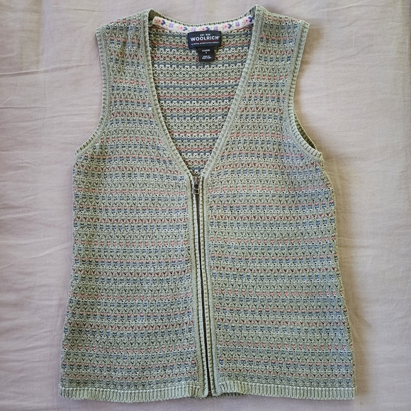 90's Style Knitted Cottage Core Vintage Woolrich Vest Grandma Chic Y2K - Picture 2 of 5